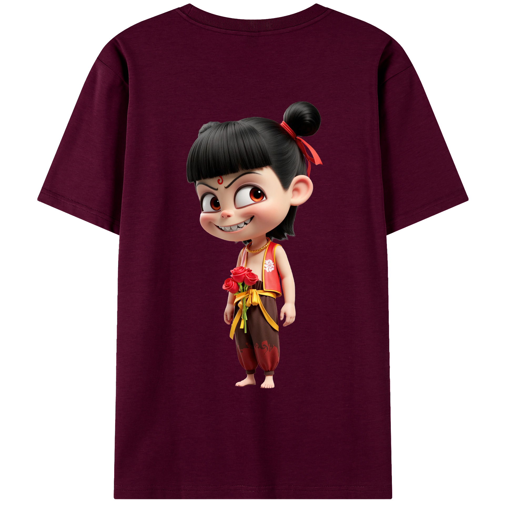 （画像用） Ne Zha 2 ナタ 魔童の大暴れ レディース半袖Tシャツ(バックプリント)